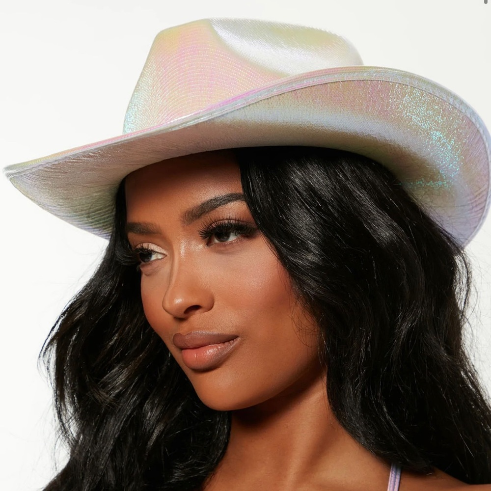 Holographic White Cowgirl Hat
